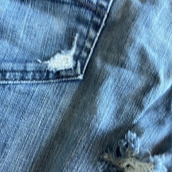 7 For All Mankind Austyn Relaxed Straight Jeans Mens 36x31 Blue Distressed Tear - Picture 8 of 9